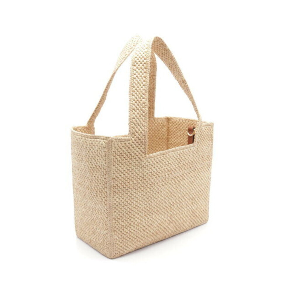 Loewe Font Tote Bag Leather Raffia Beige Brown - Picture 2 of 4